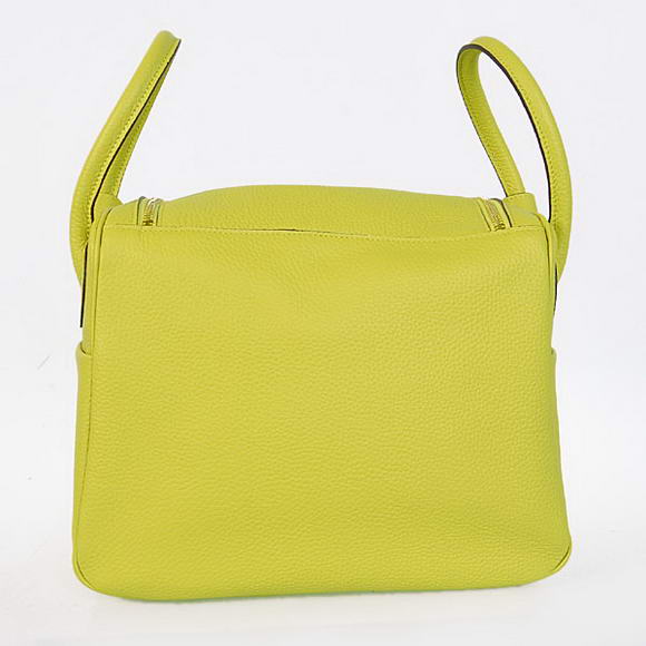 High Quality Replica Hermes Lindy 30CM Havanne Handbags 1057 Lemon Leather Golden Hardware